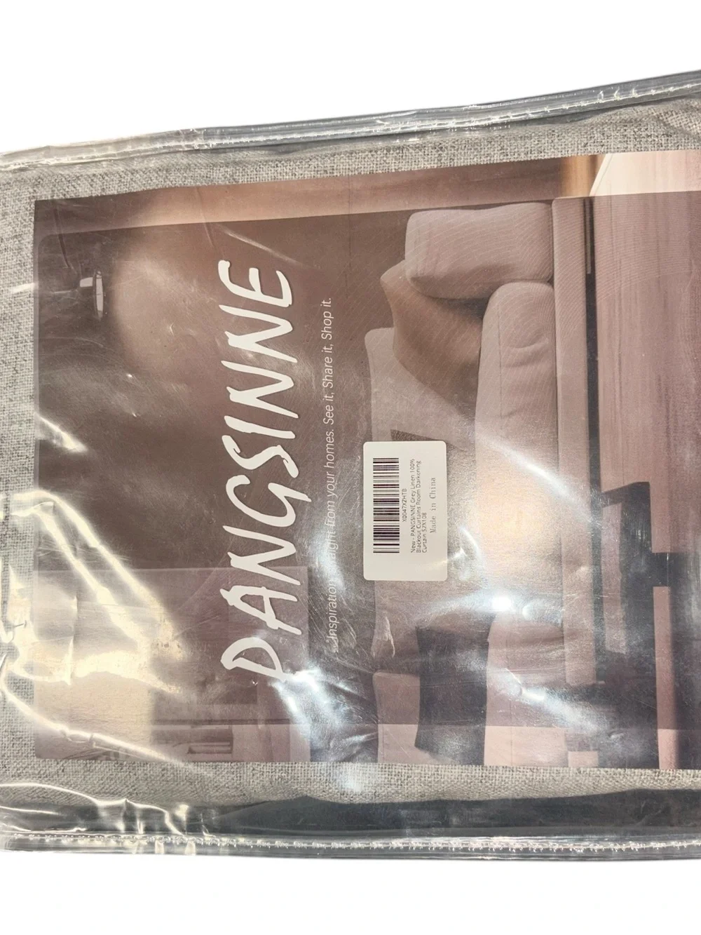 New PANGSINNE Grey 100% Truly Blackout Curtains 52-108in 2 pcs
